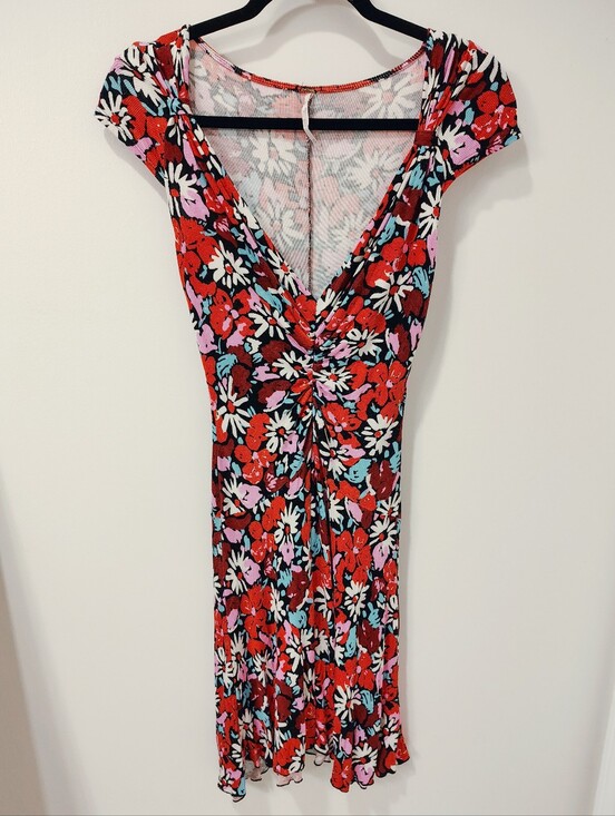 Free People Dresses & Skirts - Free People Key to Your Heart Floral Print Cap Sleeve Mini Dress